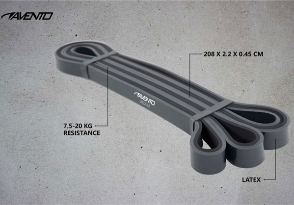 Avento Powerband μεσαία αντίσταση γκρι 1 τεμ.