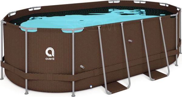 Avenli Πισίνα με Σκελετό 427x275x100cm, Σετ 16 σε 1 με Σκάλα, Ανθεκτικό PVC