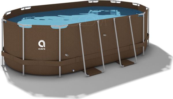 Avenli Πισίνα με Σκελετό 427x275x100cm, Σετ 16 σε 1 με Σκάλα, Ανθεκτικό PVC