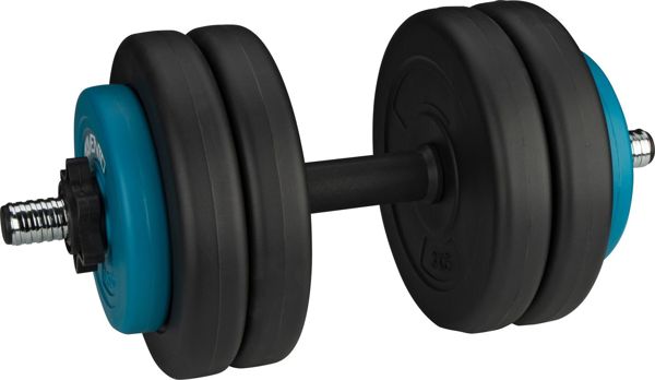 Avento Αλτήρας Ρυθμιζόμενος 15 kg 42DF-BLK, Σετ με Μπιτουμένιες Πλάκες για Προπόνηση