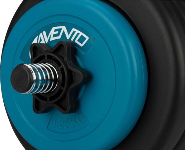 Avento Αλτήρας Ρυθμιζόμενος 15 kg 42DF-BLK, Σετ με Μπιτουμένιες Πλάκες για Προπόνηση