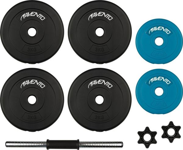 Avento Αλτήρας Ρυθμιζόμενος 15 kg 42DF-BLK, Σετ με Μπιτουμένιες Πλάκες για Προπόνηση