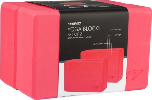 Avento Yoga Blocks – Τουβλάκια Γιόγκα για Ισορροπία και Ευελιξία – Ροζ – Σετ 2 Τεμαχίων