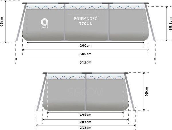 Avenli Πισίνα με σκελετό 300x207cm 15σε1 (2815)
