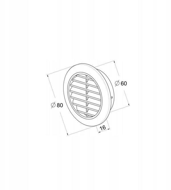 Awenta Kratka Wentylacyjna T74 MINI fi60mm Λευκή