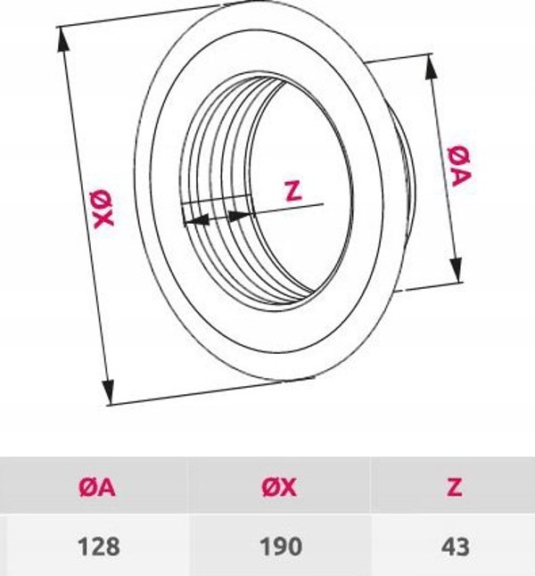 AWENTA Kolnierz pryscienny Awenta RMN RMN120 metalowy nierdzewny