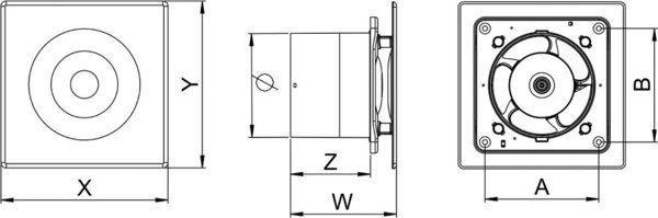 Ανεμιστήρας Μπάνιου AWENTA Loop WL100 Φ100, 42/70m3/h, 4/6W, 230V, Λευκός