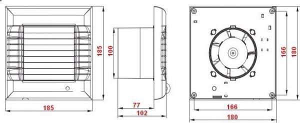 Ανεμιστήρας Μπάνιου AWENTA A-Matic WM100, Φ100, 95m³/h, 16W, με Αυτόματη Περσίδα, Λευκός