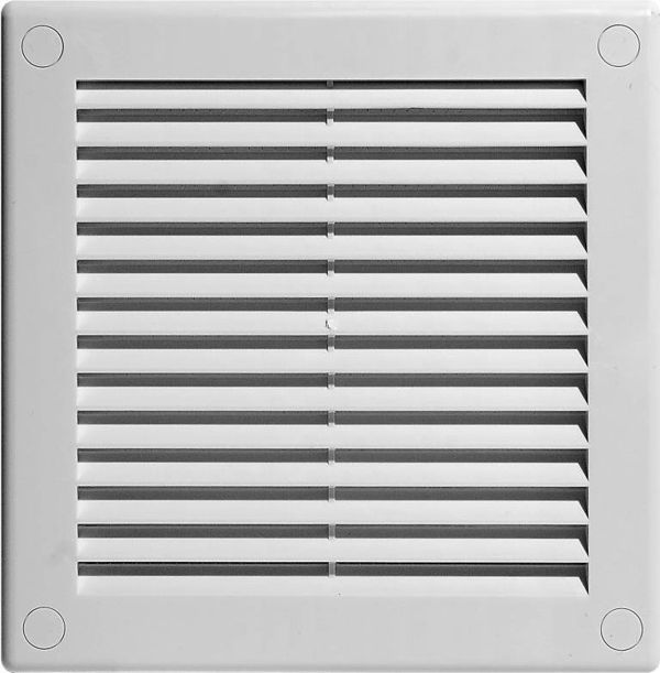 AWENTA Λευκή γρίλια αερισμού με πλέγμα 150x150mm