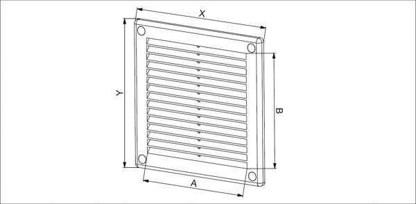 AWENTA Λευκή γρίλια αερισμού με πλέγμα 150x150mm