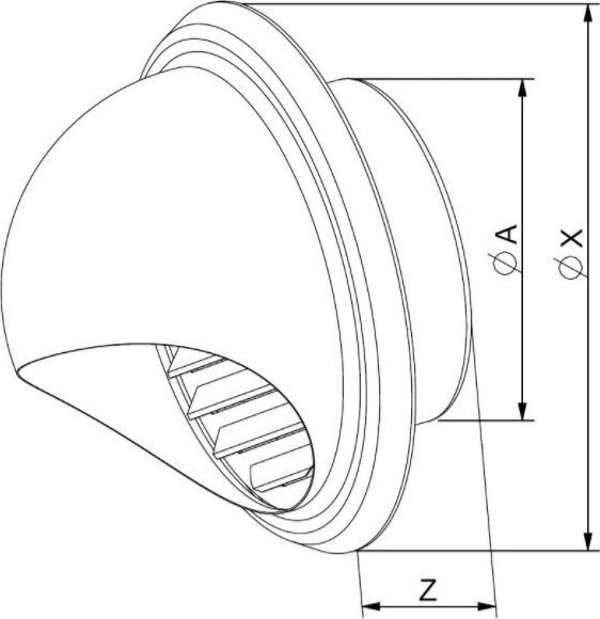 AWENTA Wyrzutnia / czerpnia metalowa nierdzewna fi125 Awenta WMN125