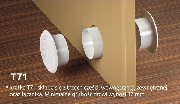 AWENTA Kratka wentylacyjna Awenta T71BR MINI-AWENT fi40mm brazowa