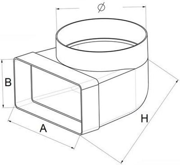 AWENTA Γωνιακός σύνδεσμος 90° 60x120/fi100mm