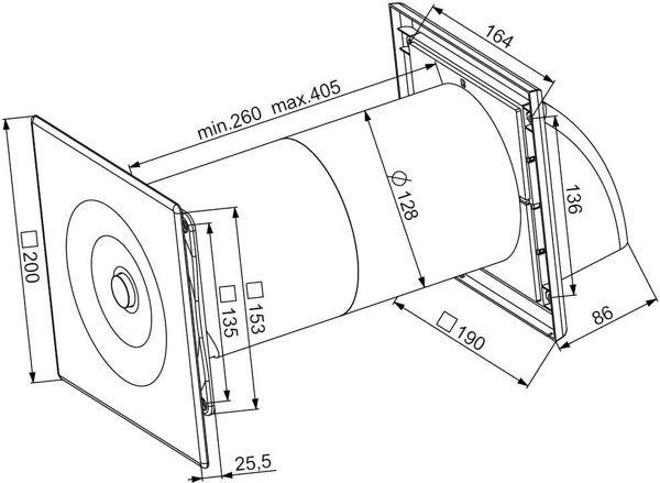 AWENTA Rekuperator kompaktowy Awenta HRV125P z pilotem