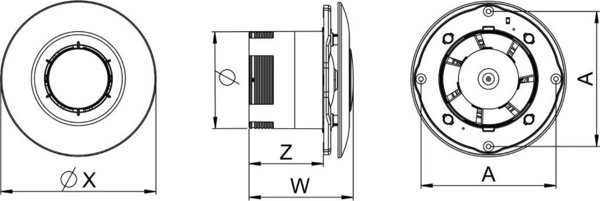 Ανεμιστήρας Μπάνιου Awenta WXS125 Sateo, Ø125mm, 135m³/h, 15W, 230V, Λευκός