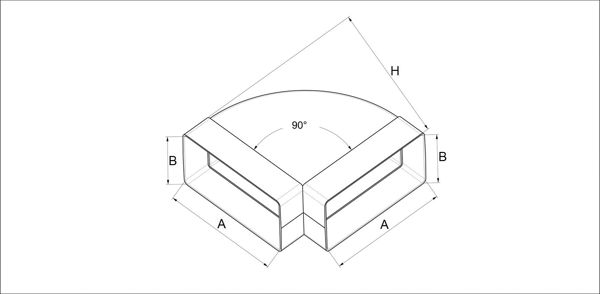 AWENTA Kolano poziome plaskie 60 x 120mm 90° (KP120-24/90)