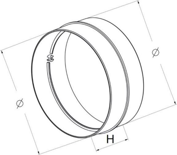 AWENTA Σύνδεσμος Κυκλικού Καναλιού KO125-21 fi125mm Λευκός