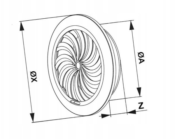 Awenta Σχάρα Εξαερισμού T86BR, Φ125mm, Καφέ, TOZS