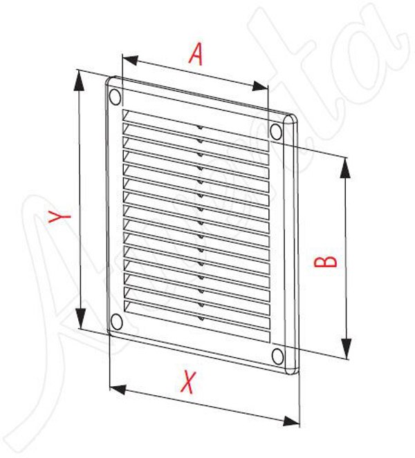Γρίλια Εξαερισμού AWENTA TRU2BR 150x150mm, Καφέ Χρώμα