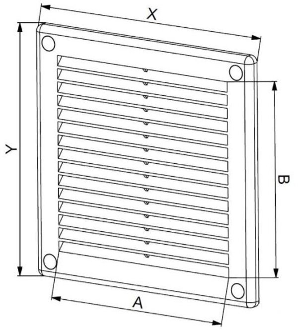 Γρίλια Εξαερισμού AWENTA TRU2BR 150x150mm, Καφέ Χρώμα