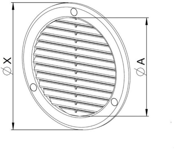 Awenta Γρίλια Αερισμού TRU16, Φ125mm, Λευκή