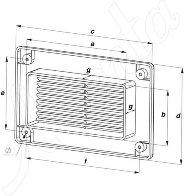 AWENTA Τερματικό επίπεδου αγωγού 55x110mm καφέ (KP55-30BR)