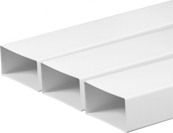 AWENTA Κανάλι εξαερισμού Awenta KP75-10 75x150mm επίπεδο λευκό 1m