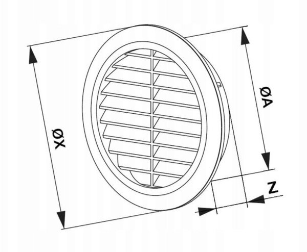 AWENTA Kratka wentylacyjna Awenta T42 fi80mm TUOS biala