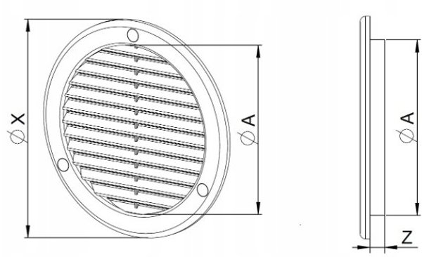 Awenta Kratka wentylacyjna TRU14K fi100mm biala
