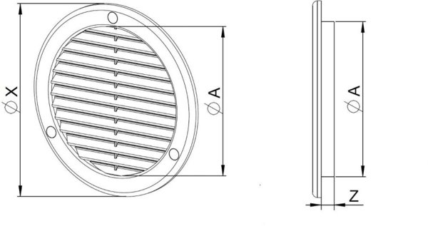 Awenta Kratka wentylacyjna TRU16K fi125mm biala