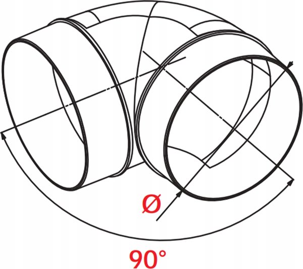 AWENTA Kolano kanalu Awenta KO125-23 okragle 90 stopni fi125mm biale