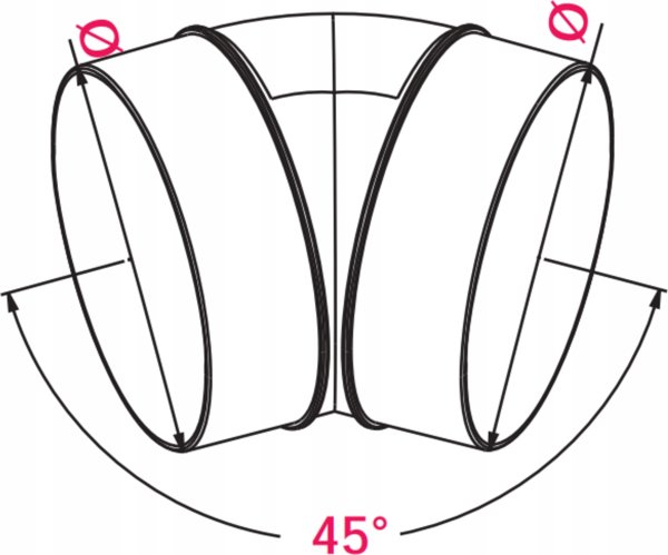 AWENTA Γωνία καναλιού KO125-23/45 στρογγυλή 45° fi125mm
