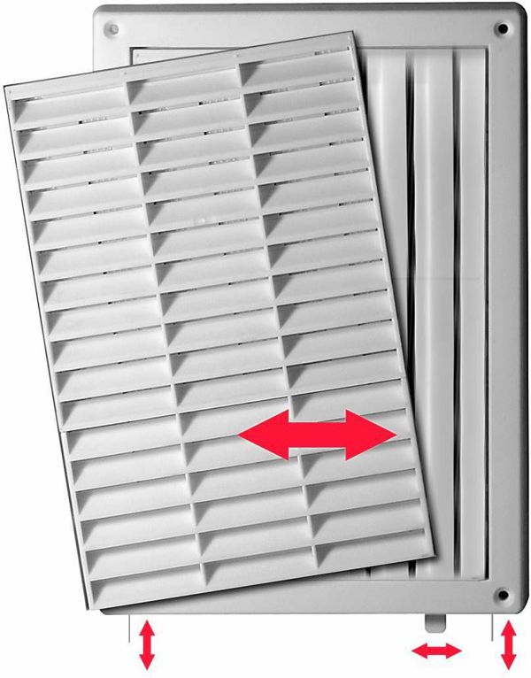 AWENTA Λευκός Αεραγωγός με Περσίδες και Σίτα 128 x 197mm (T59)