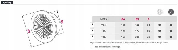 AWENTA Kratka wentylacyjna Awenta T65 fi125mm TUOS.-Su λευκή
