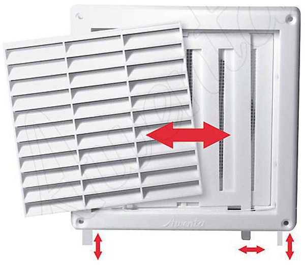 Awenta Γρίλια Εξαερισμού T45, 140x140mm, Φ110mm, Λευκή