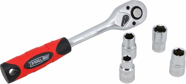 AWTools Καστάνια Χειρός 1/2" με Λαβή TPR, 72 Δοντιών