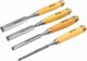 AWTools Σετ Σκαλιστήρια Ξυλουργικής με Ξύλινες Λαβές 4 Τεμάχια 6/12/18/24mm από Ατσάλι CrV