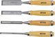 AWTools Σετ Σκαλιστήρια Ξυλουργικής με Ξύλινες Λαβές 4 Τεμάχια 6/12/18/24mm από Ατσάλι CrV