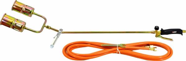 AWTools Φλόγιστρο Υγραερίου Διπλό 82kW, με Λάστιχο 5m και 2 Ακροφύσια 60mm για Προπάνιο AW13855