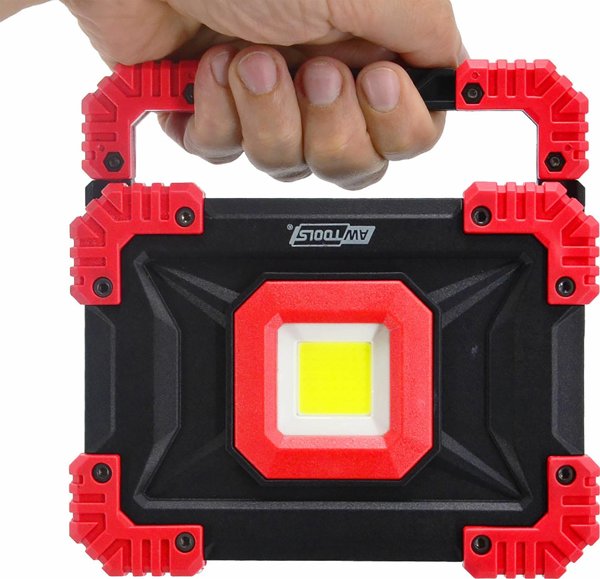 AWTools Επαναφορτιζόμενο Φωτιστικό Εργασίας COB LED 20W με Έξοδο USB και Αντοχή σε Κρούσεις