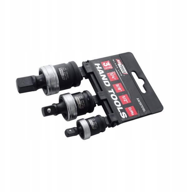AWTOOLS PRZEGUB KULISTY UDAROWY Cr-Mo kpl. 1/4"  3/8"  1/2" BLACK LINE