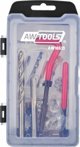 AWTools Σετ Επισκευής Σπειρωμάτων M8x1.25, 30 Τεμαχίων, Επαγγελματικό Εργαλείο Επισκευής με Τρυπάνι και Οδηγό