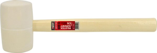 AWTools Λαστιχένιο Σφυρί με Ξύλινη Λαβή, Λευκό, 455g