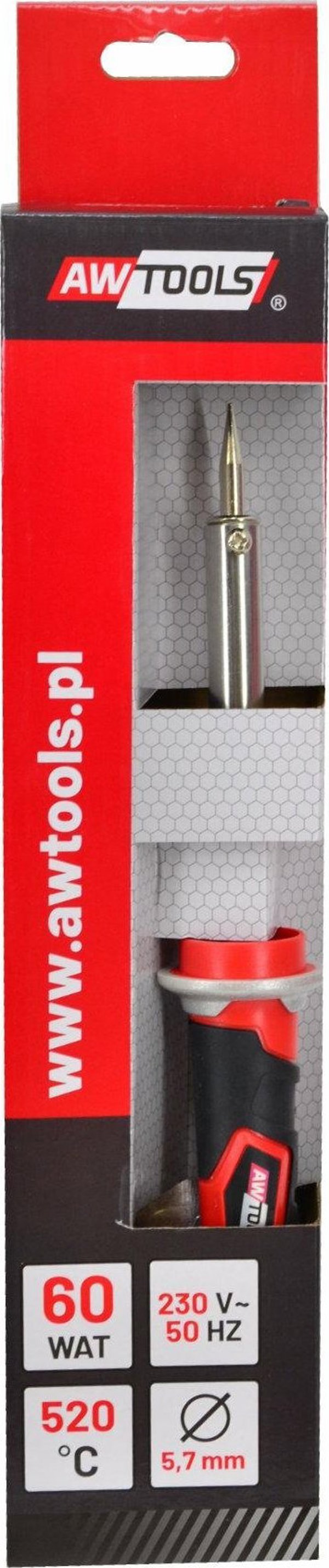 AWTools Κολλητήρι Αντίστασης 60W, 230V, με Αντιολισθητική Λαβή και Άκρο 1.5mm, Μήκος 250mm