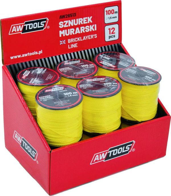 AWTools AWTOOLS SZNUREK MURARSKI 100m / 1,5mm 12szt. AW26513