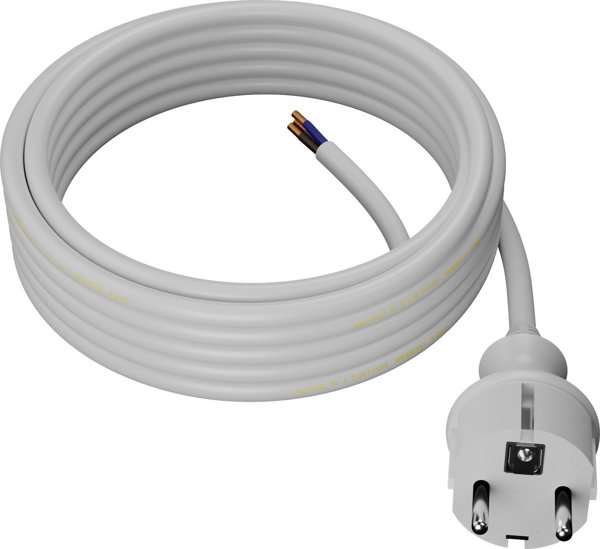 AWTools Καλώδιο Ρεύματος Προέκταση 5m, 3x1.5mm, H05VV-F, Λευκό, IP44, για Οικιακή Χρήση