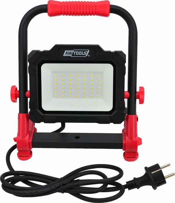 AWTools Φορητός Προβολέας LED 30W, Πτυσσόμενος με Βάση, 2850lm, 6000K