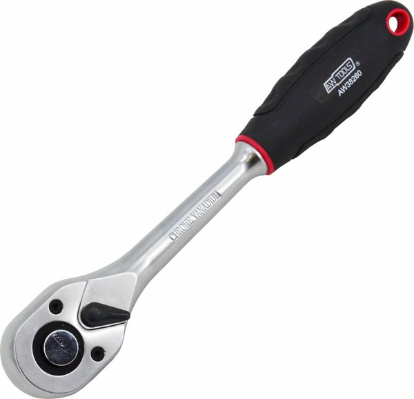 AWTools Καστάνια Χειρός 1/4" 72 Δοντιών από Ατσάλι CrV, Σατινέ Φινίρισμα