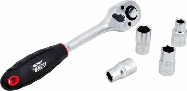 AWTools Καστάνια Χειρός 1/4" 72 Δοντιών από Ατσάλι CrV, Σατινέ Φινίρισμα
