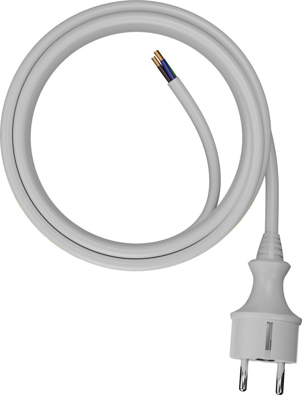 AWTools Καλώδιο Τροφοδοσίας 3m 2x1.0mm H05VV-F Λευκό, Χωρίς Γείωση IP44